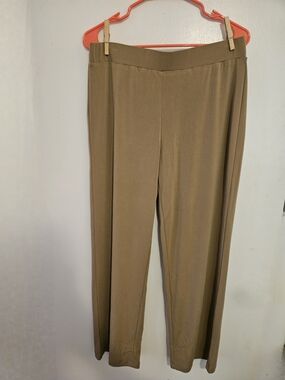 Wide-Leg Pull-On Pants in Brown